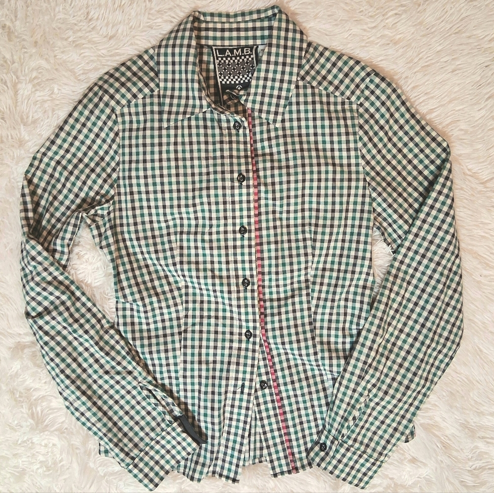 L.A.M.B. Checkered Button-Up Shirt Size 2